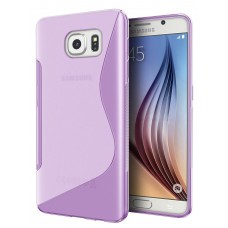 Samsung Galaxy S7 - TPU Soft S Wave Pattern Protective Phone Cover Case - Matte Clear Purple